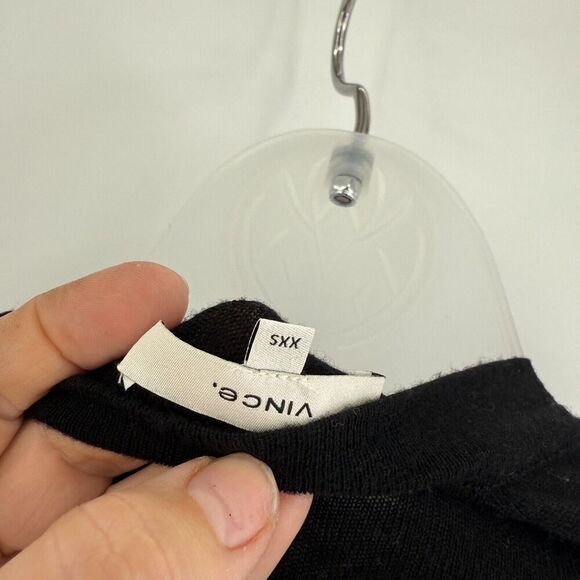 VINCE Elbow Sleeve Mock Neck Black Womens XXS 2XS Wool Cashmere Blend NWT See * - Picture 13 of 16